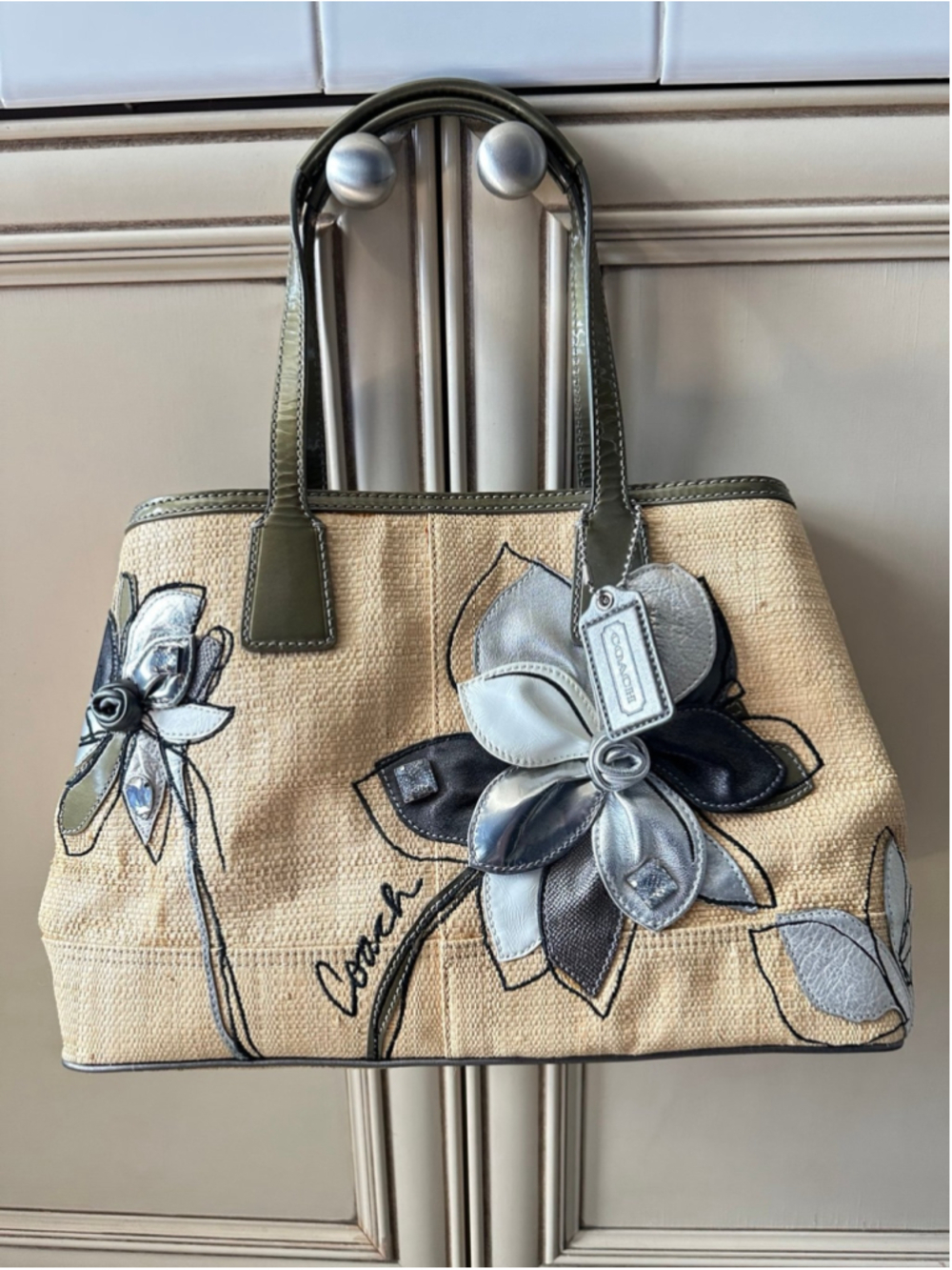 Y2K Coach Hampton’s Archive 10th Anniversary Straw Floral Bag